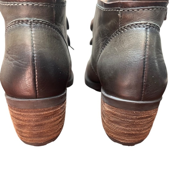 PIKOLINOS US 6 Le Mans Lace-Up Green Leather Ankle Boots Block Witchy Grannycore - Picture 5 of 9